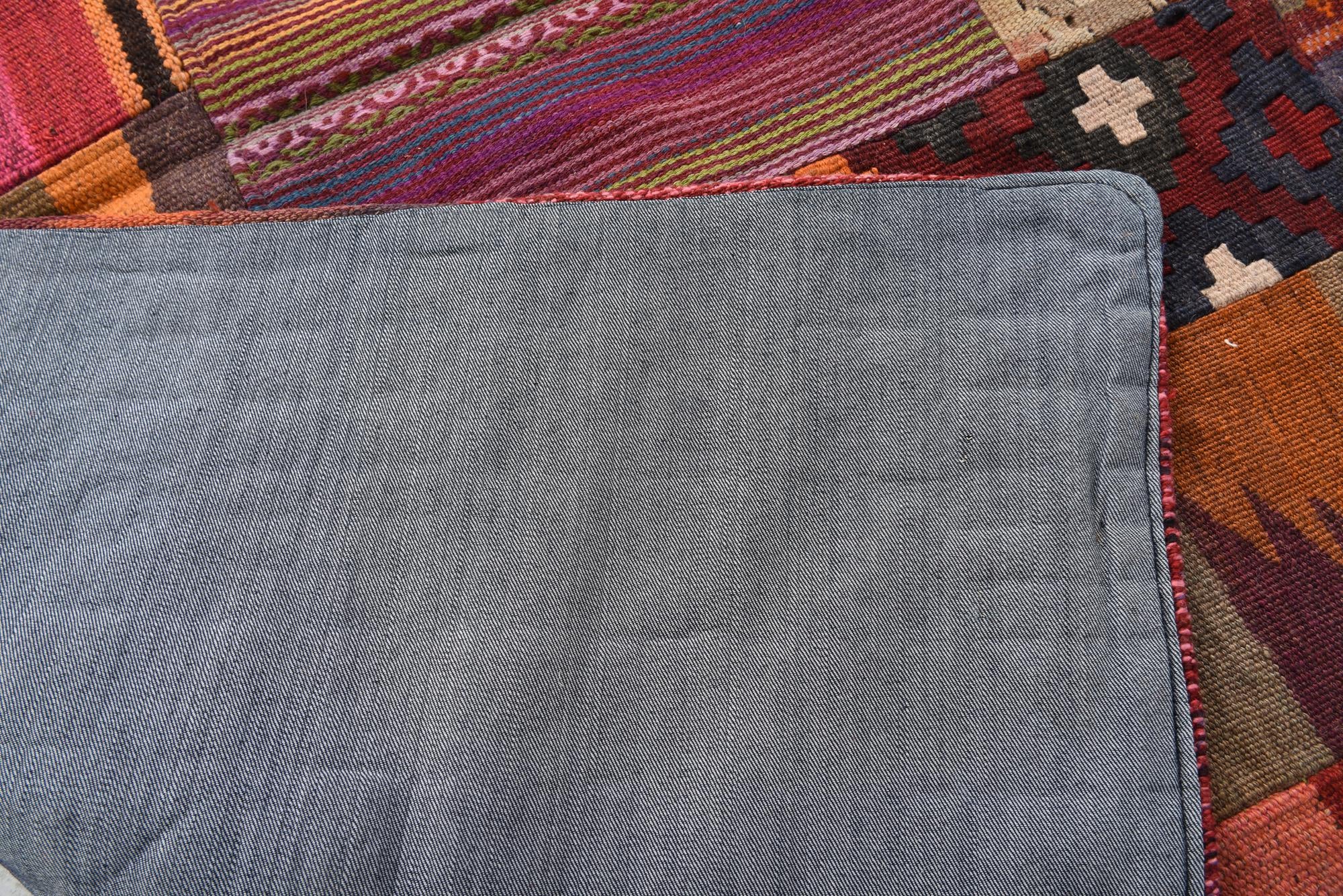 4' 10 x 6' 5 Hand Woven Kilim Patchwork Wool Rug