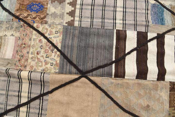 6' 6 x 9' 7 Hand Woven Kilim Patchwork Wool Rug