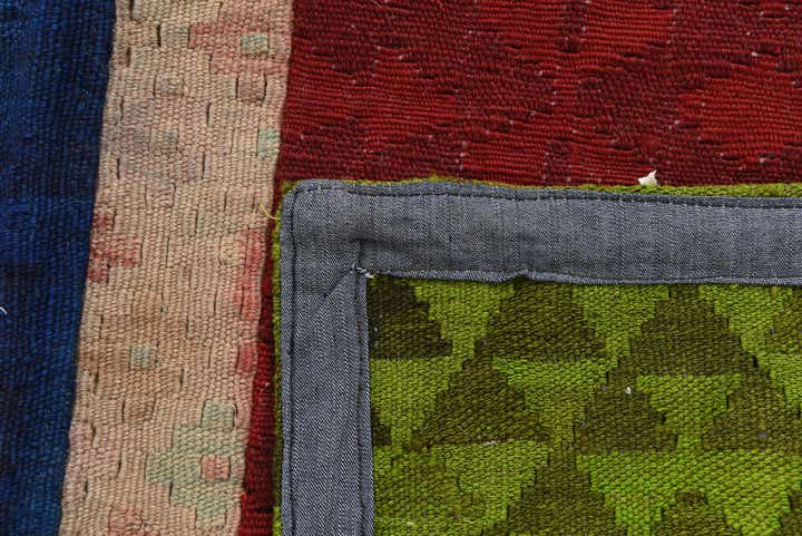 5' 8 x 8' Hand Woven Kilim Patchwork Wool Rug