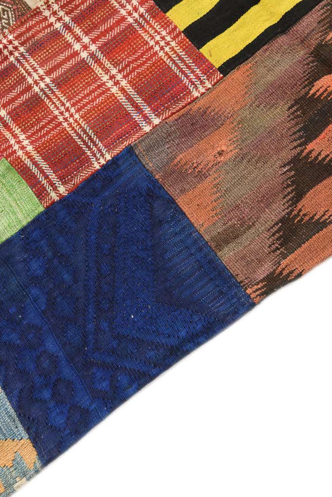 5' 6 x 7' 9 Hand Woven Kilim Patchwork Wool Rug