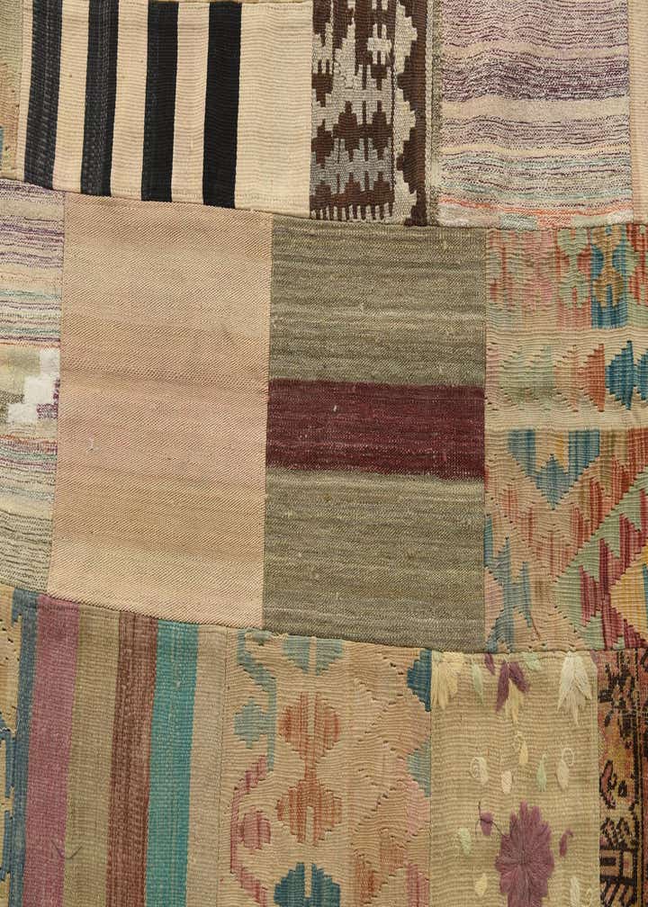 5' 6 x 8' Hand Woven Kilim Patchwork Wool Rug