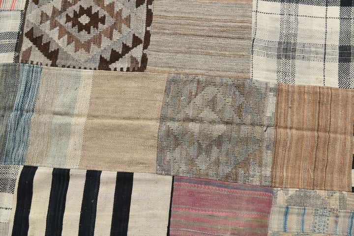 5' 4 x 7' 6 Hand Woven Kilim Patchwork Wool Rug