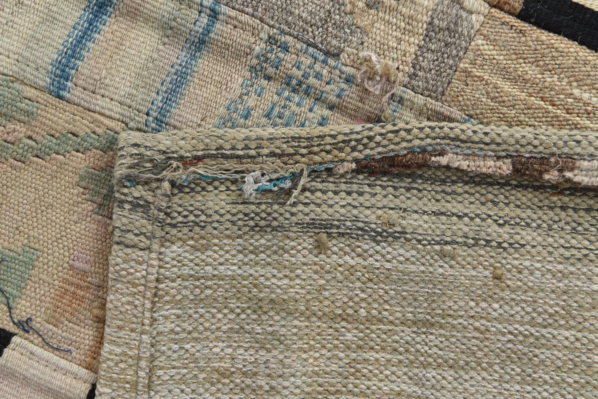 5' 4 x 7' 6 Hand Woven Kilim Patchwork Wool Rug