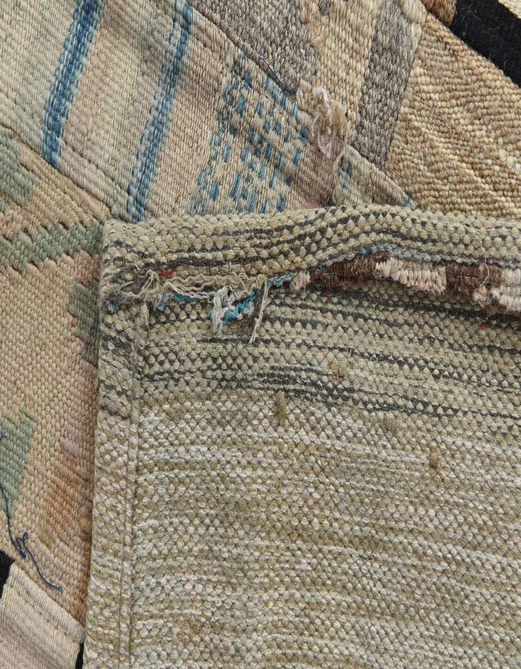 Detail image of 5' 4 x 7' 6  Hand Woven Kilim Patchwork Wool Rug