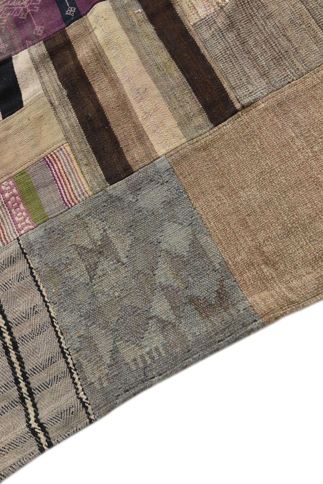 6' 7 x 9' 10 Hand Woven Kilim Patchwork Wool Rug