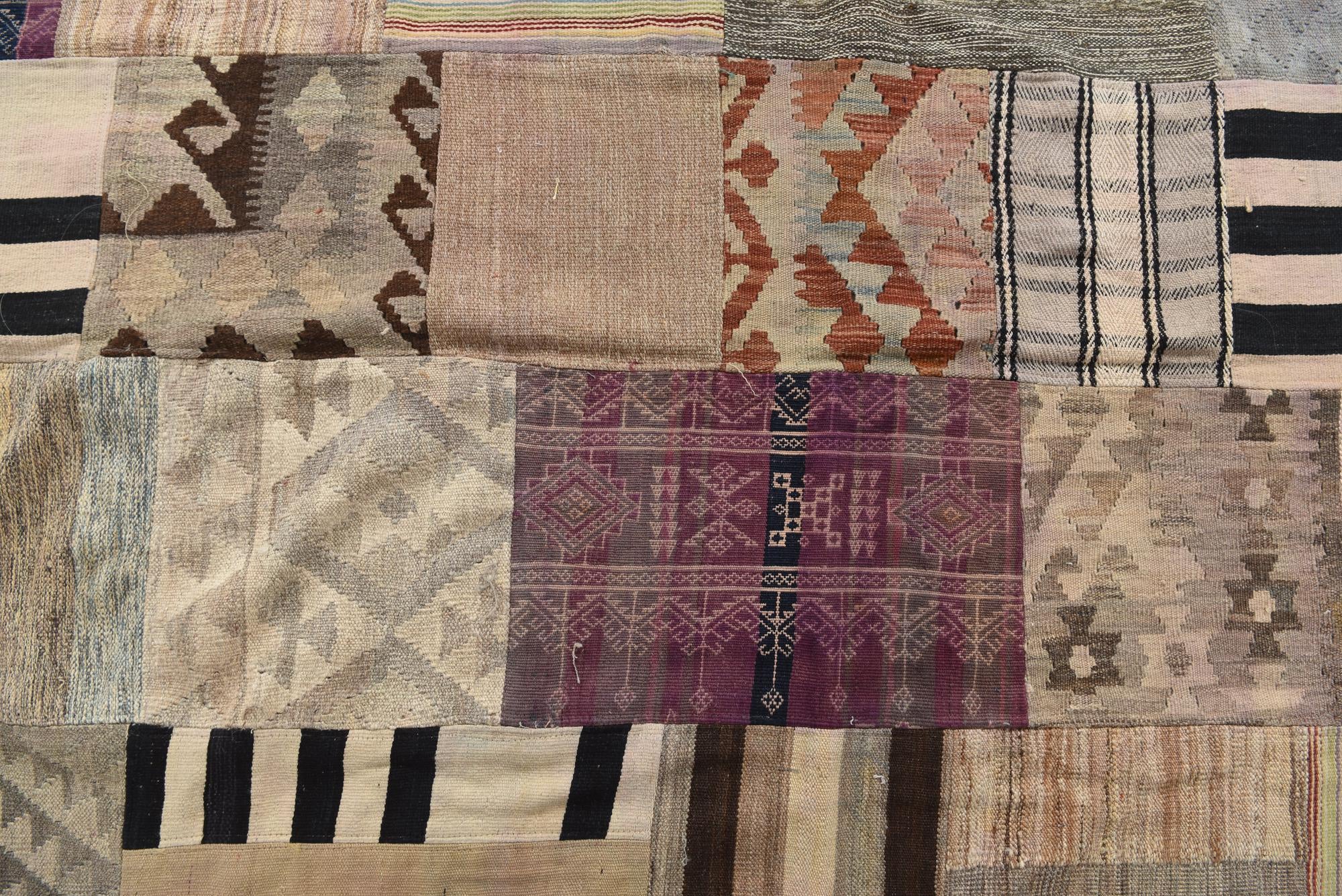 6' 7 x 9' 10 Hand Woven Kilim Patchwork Wool Rug