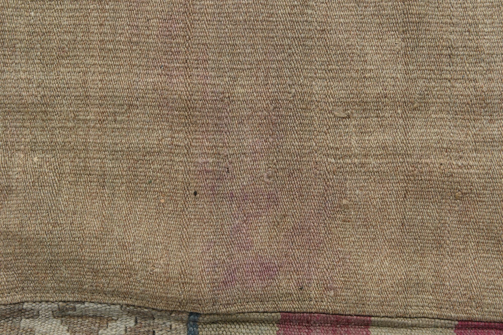 6' 5 x 9' 9 Hand Woven Kilim Patchwork Wool Rug
