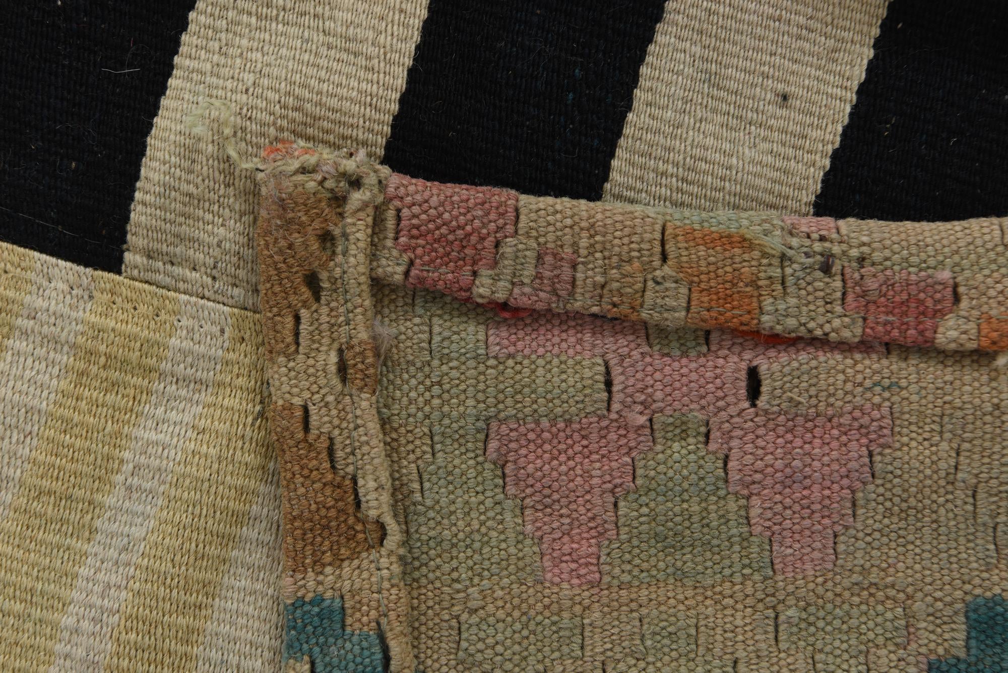 6' 5 x 9' 9 Hand Woven Kilim Patchwork Wool Rug