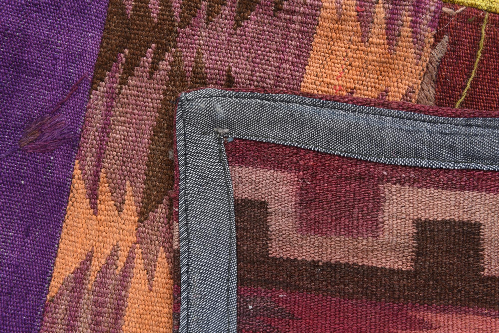 6' 7 x 10' Hand Woven Kilim Patchwork Wool Rug
