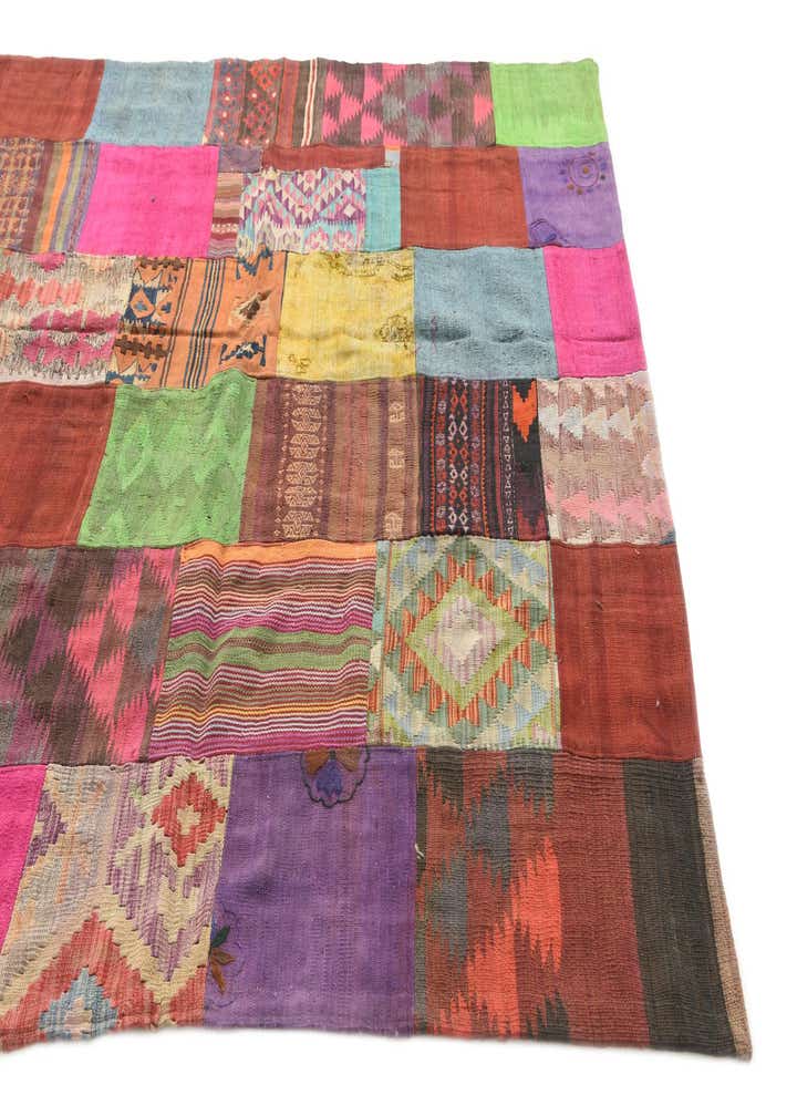 6' 6 x 9' 4 Hand Woven Kilim Patchwork Wool Rug