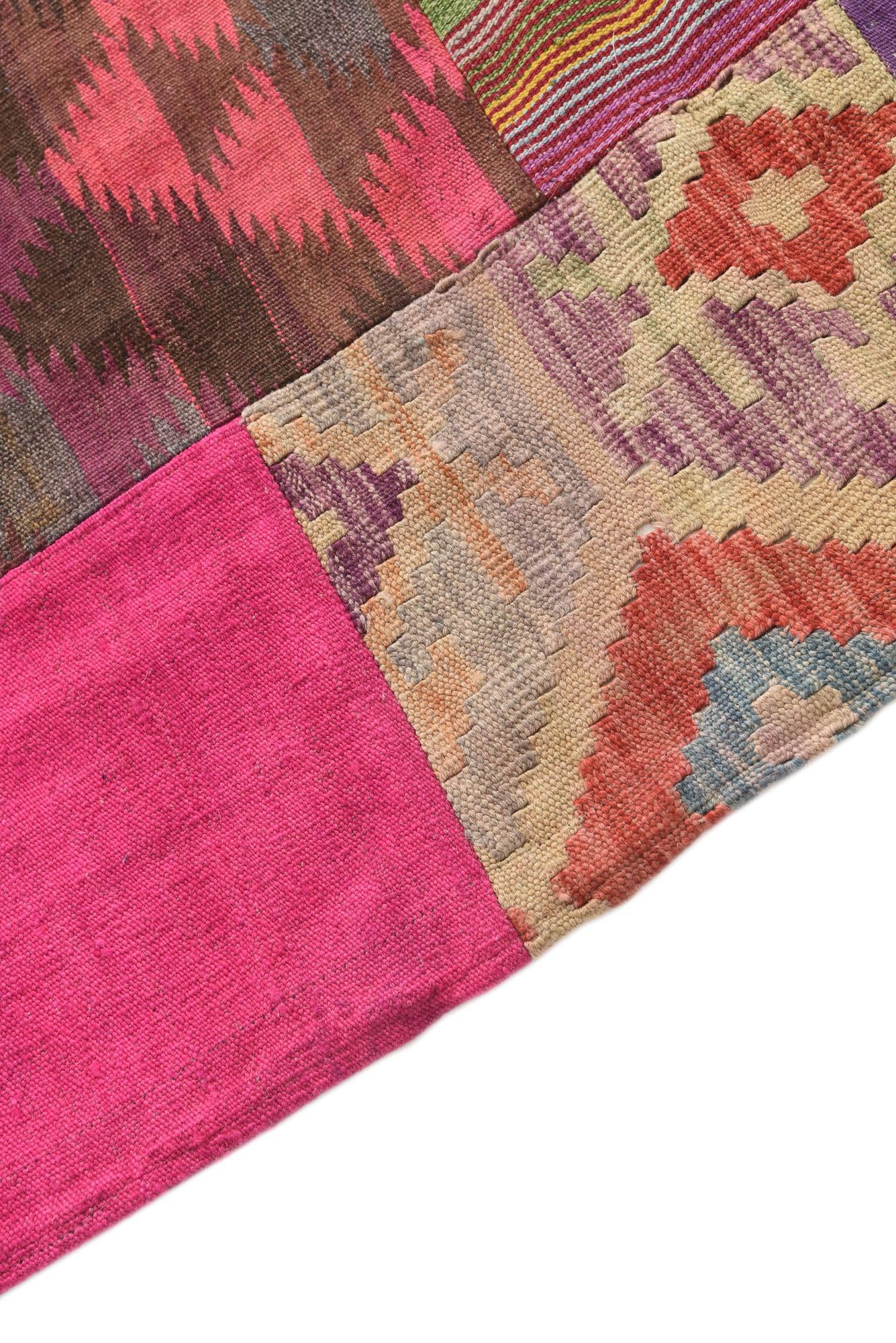 6' 6 x 9' 4 Hand Woven Kilim Patchwork Wool Rug