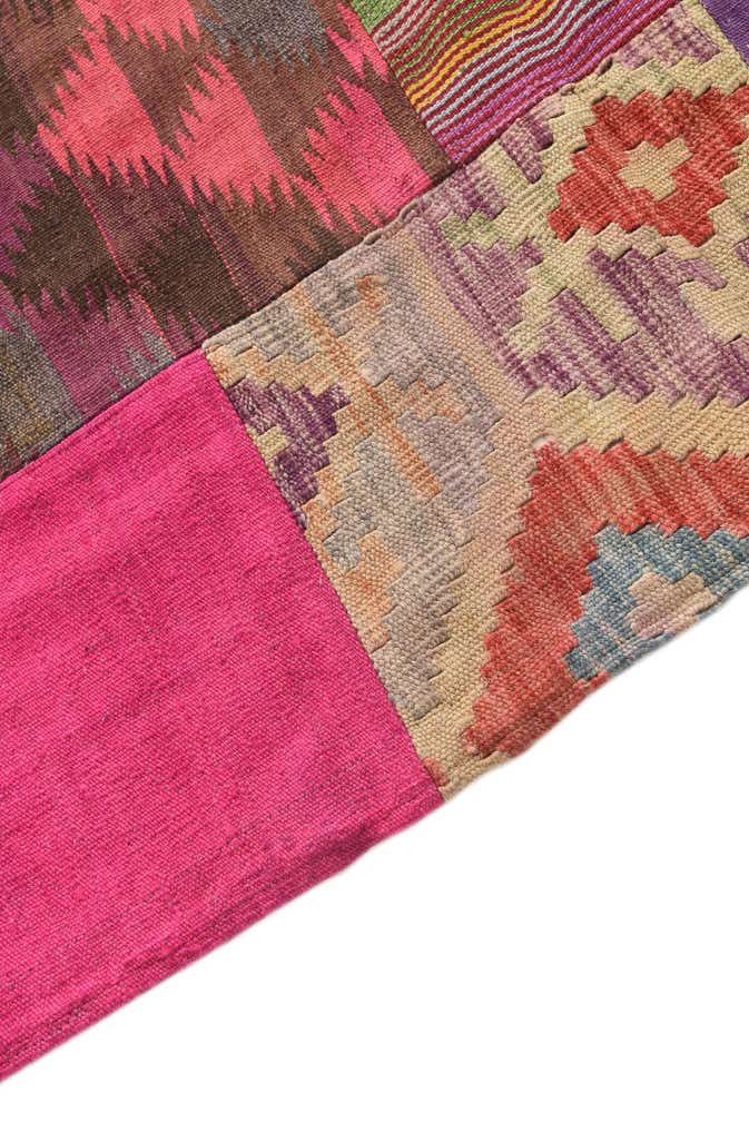 6' 6 x 9' 4 Hand Woven Kilim Patchwork Wool Rug
