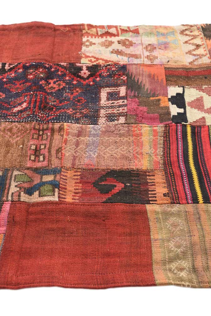 3' 4 x 5' 2 Hand Woven Kilim Patchwork Wool Rug