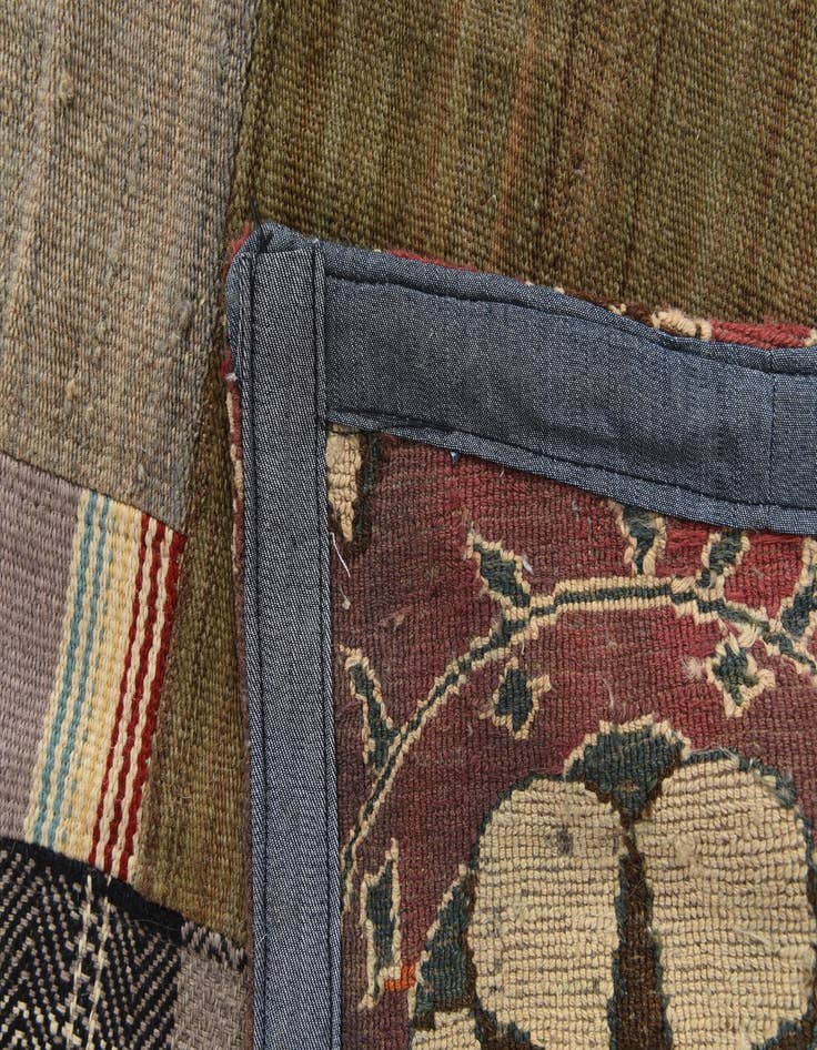 Detail image of 5' 4 x 8' 2  Hand Woven Kilim Patchwork Wool Rug