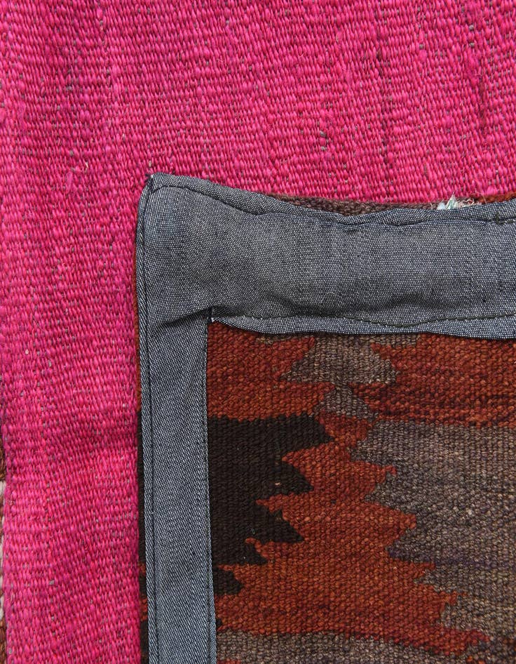 Detail image of 5' 6 x 8'  Hand Woven Kilim Patchwork Wool Rug