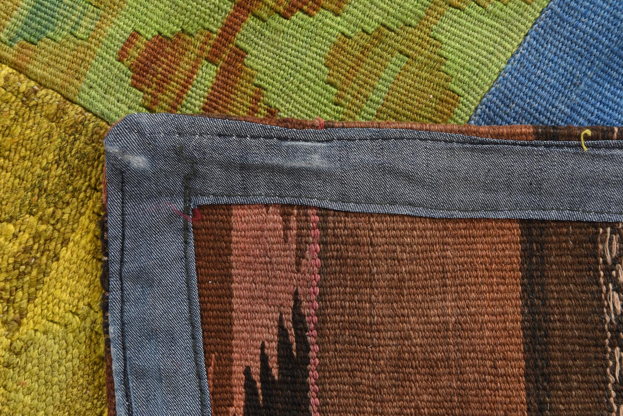 5' 7 x 8' Hand Woven Kilim Patchwork Wool Rug