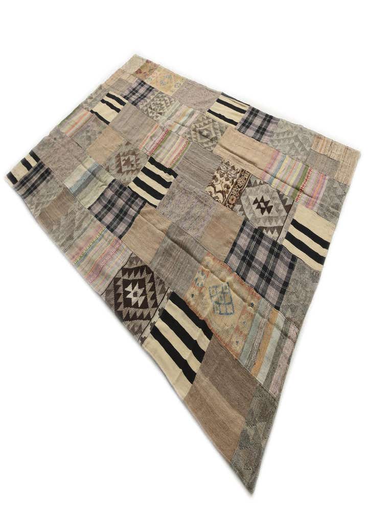 6' 5 x 9' 10 Hand Woven Kilim Patchwork Wool Rug