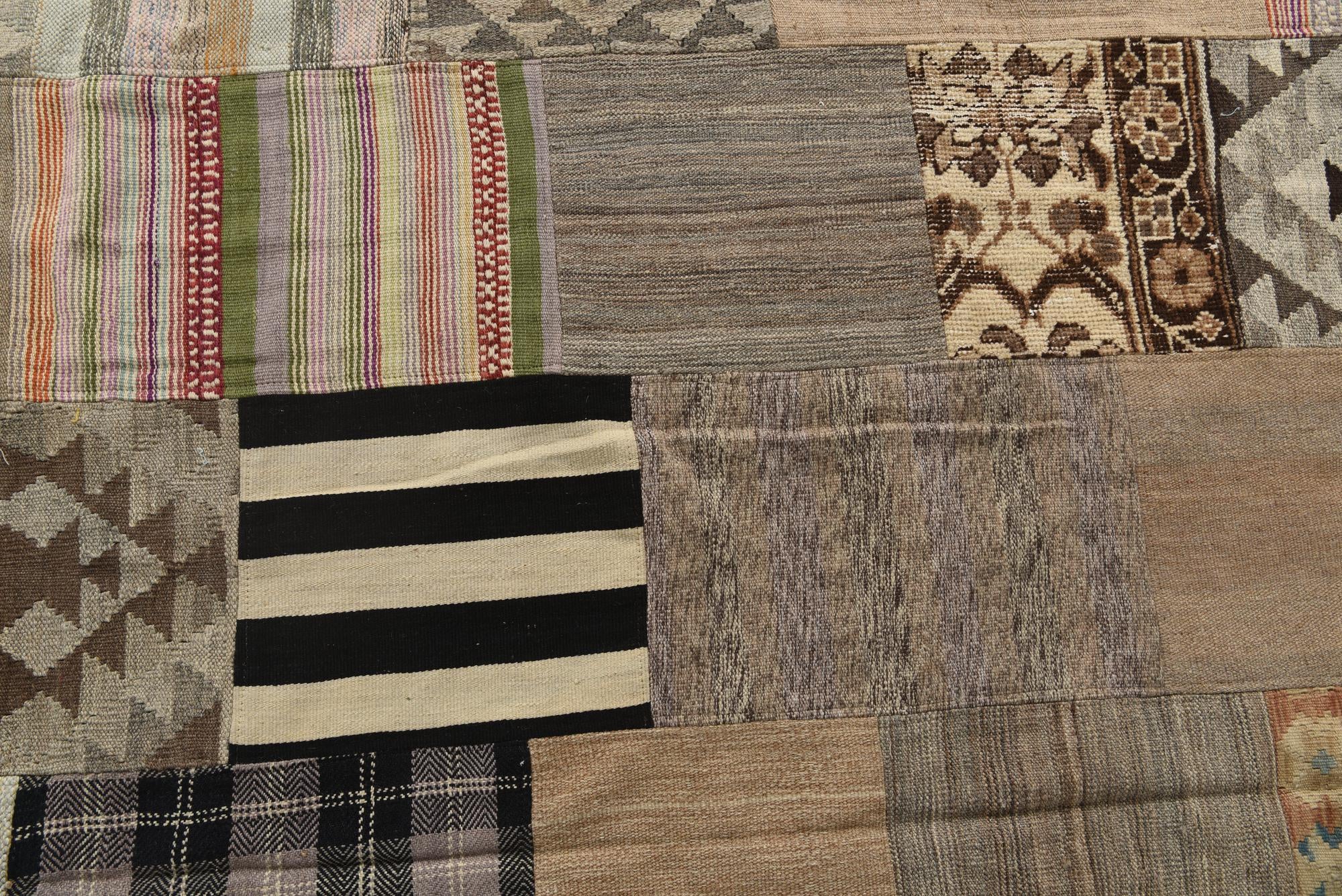 6' 5 x 9' 10 Hand Woven Kilim Patchwork Wool Rug