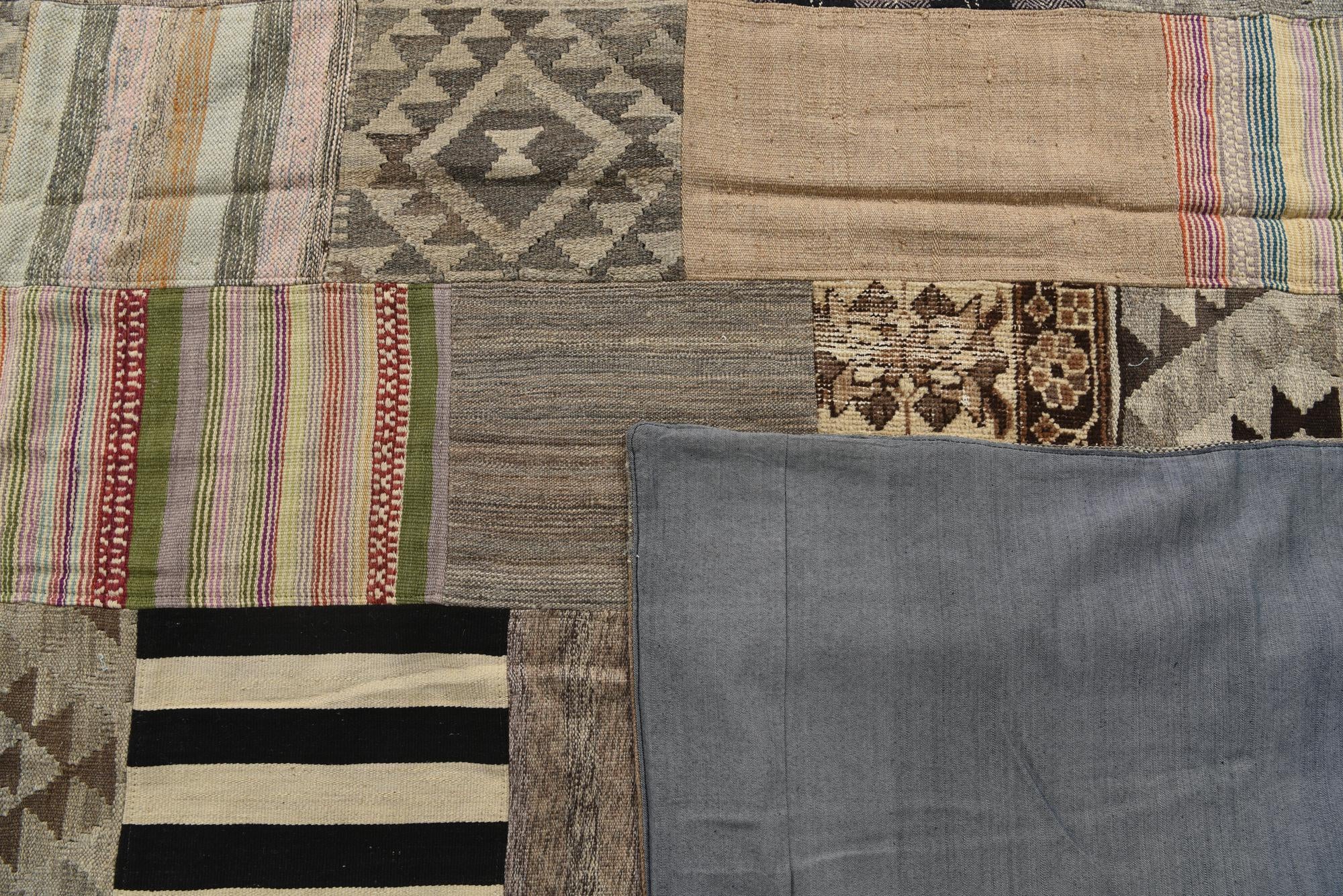 6' 5 x 9' 10 Hand Woven Kilim Patchwork Wool Rug