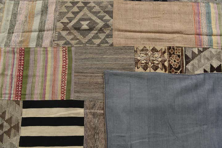 6' 5 x 9' 10 Hand Woven Kilim Patchwork Wool Rug