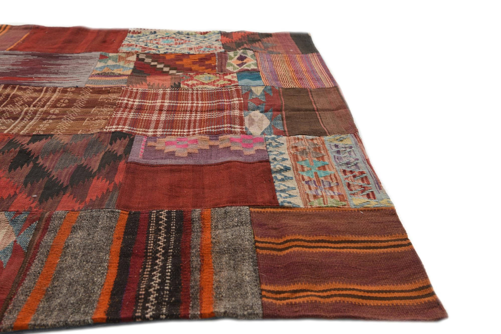 5' 5 x 7' 9 Hand Woven Kilim Patchwork Wool Rug