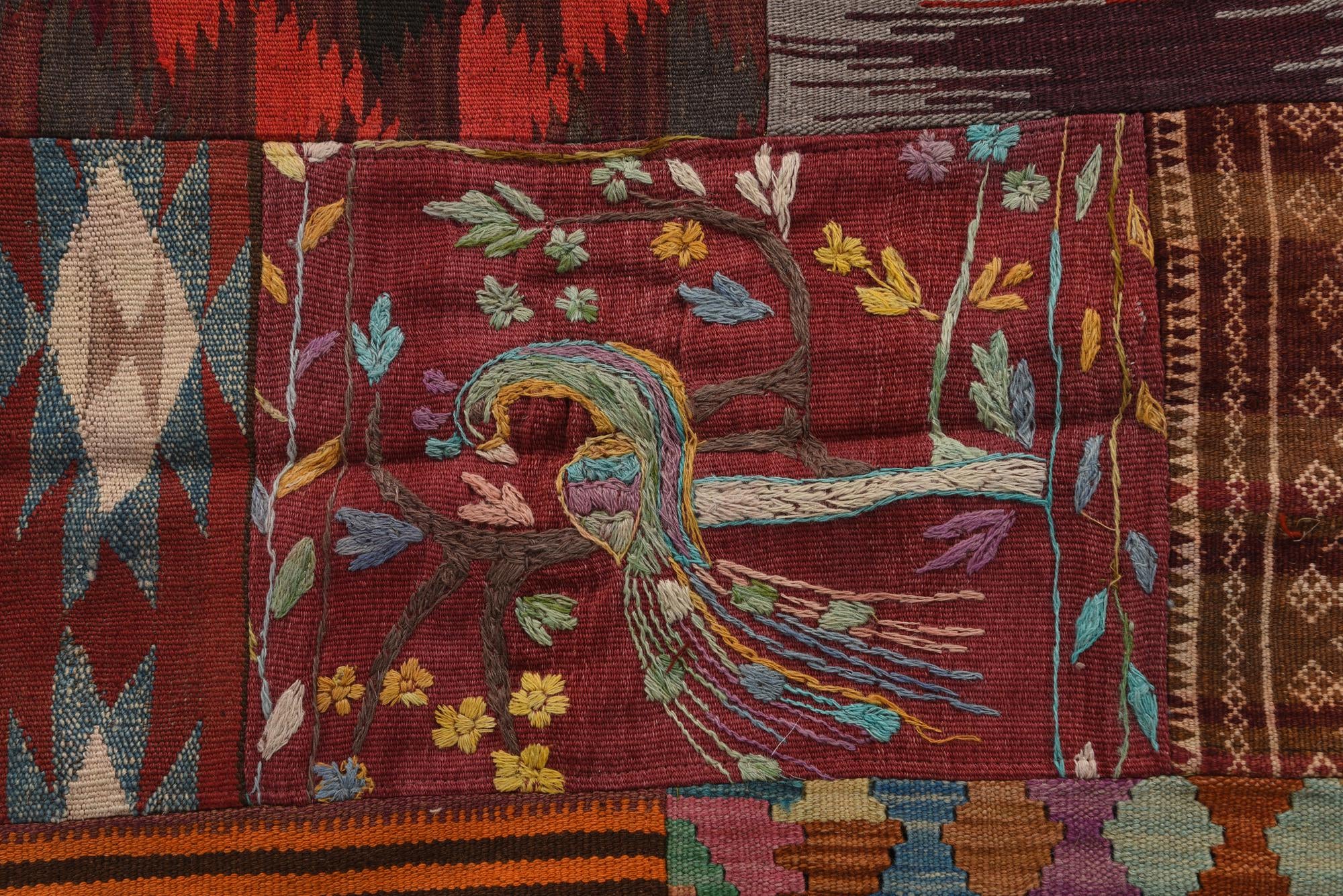 5' 5 x 7' 9 Hand Woven Kilim Patchwork Wool Rug