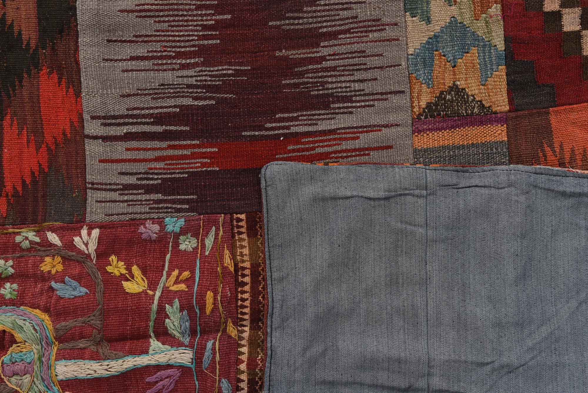 5' 5 x 7' 9 Hand Woven Kilim Patchwork Wool Rug