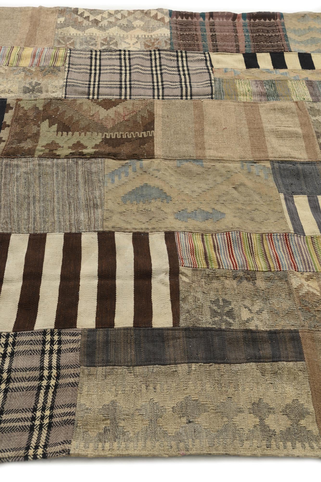 6' 4 x 9' 7 Hand Woven Kilim Patchwork Wool Rug