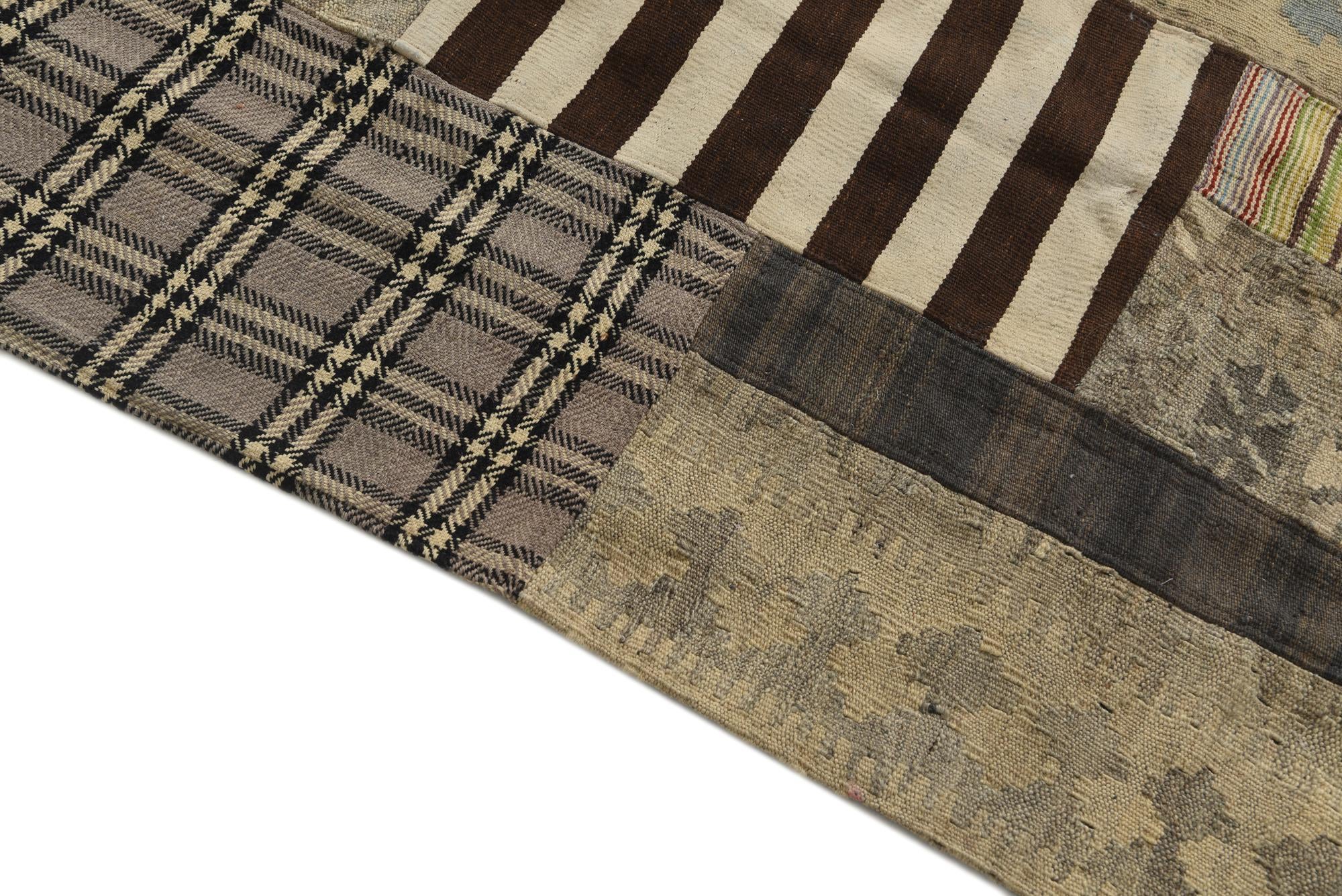 6' 4 x 9' 7 Hand Woven Kilim Patchwork Wool Rug