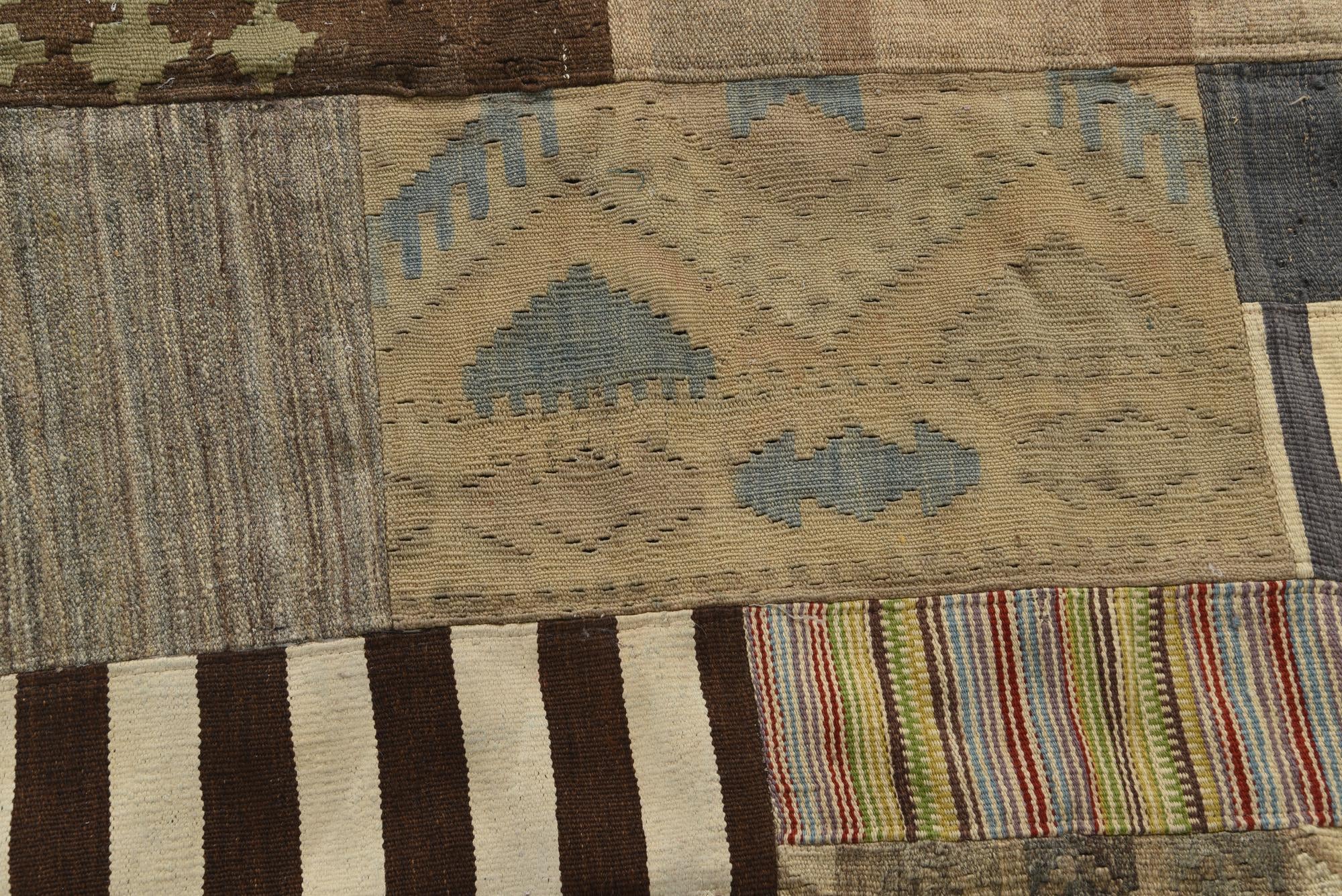 6' 4 x 9' 7 Hand Woven Kilim Patchwork Wool Rug