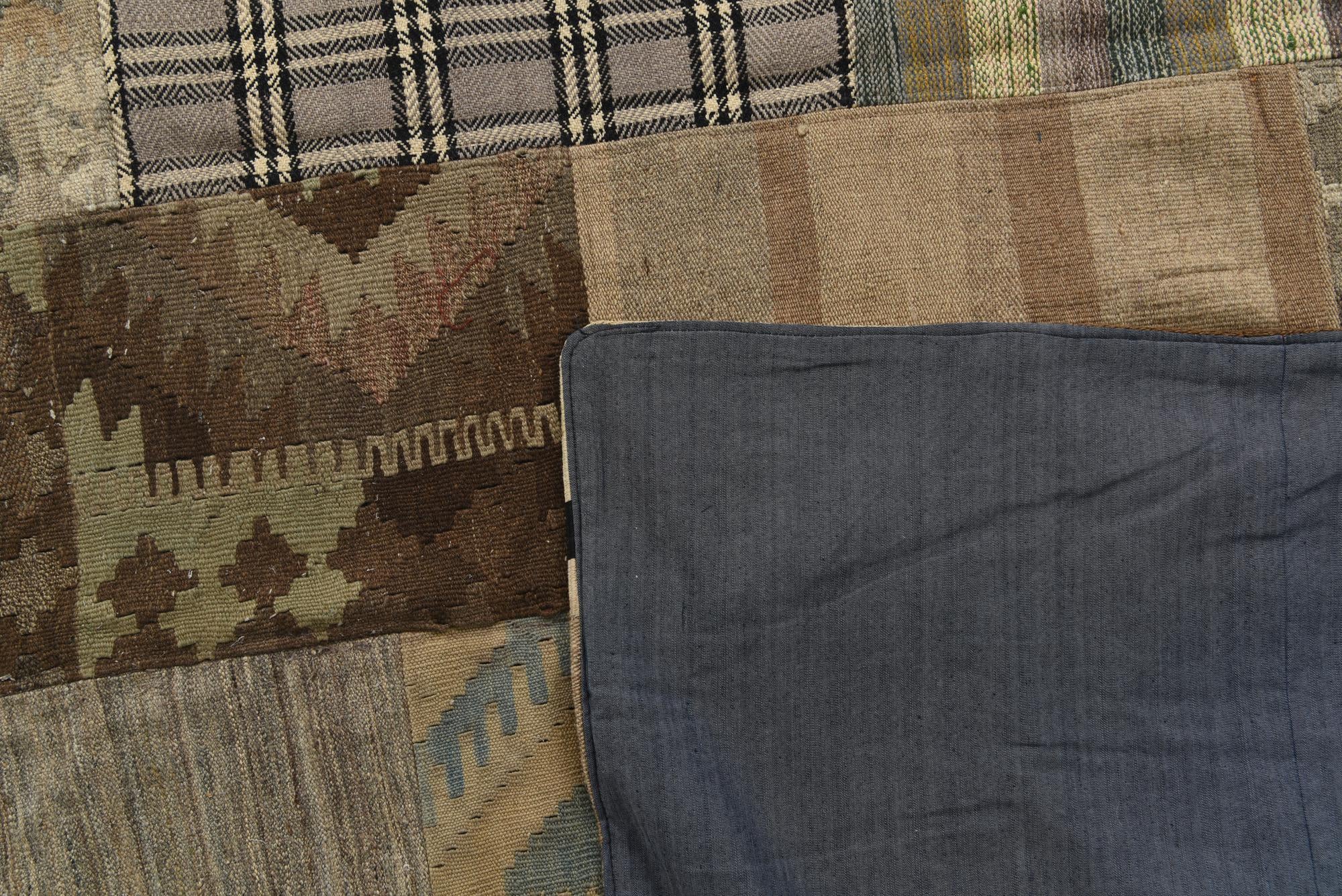 6' 4 x 9' 7 Hand Woven Kilim Patchwork Wool Rug