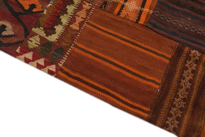 5' 10 x 7' 7 Hand Woven Kilim Patchwork Wool Rug