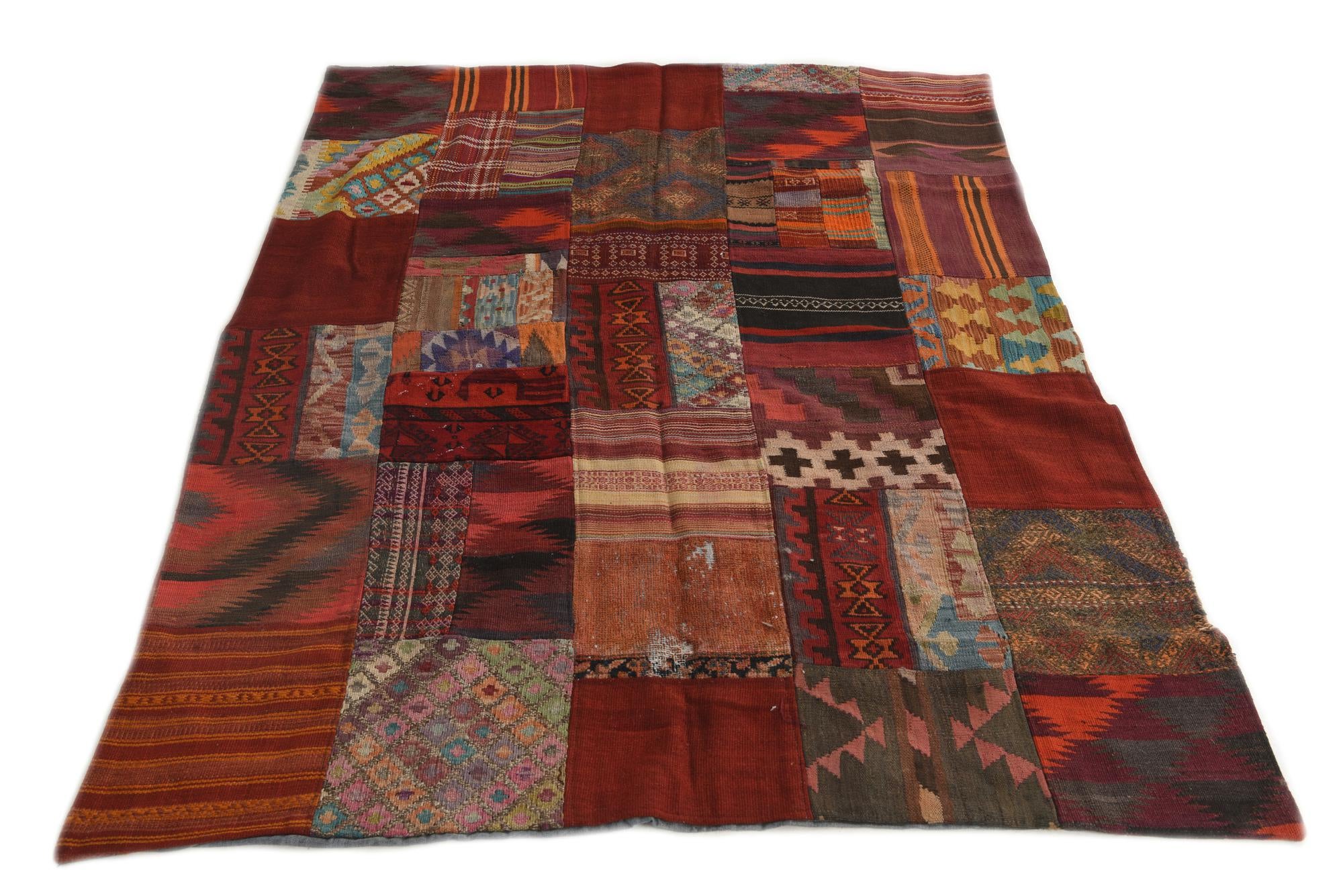 5' 1 x 6' 7 Hand Woven Kilim Patchwork Wool Rug