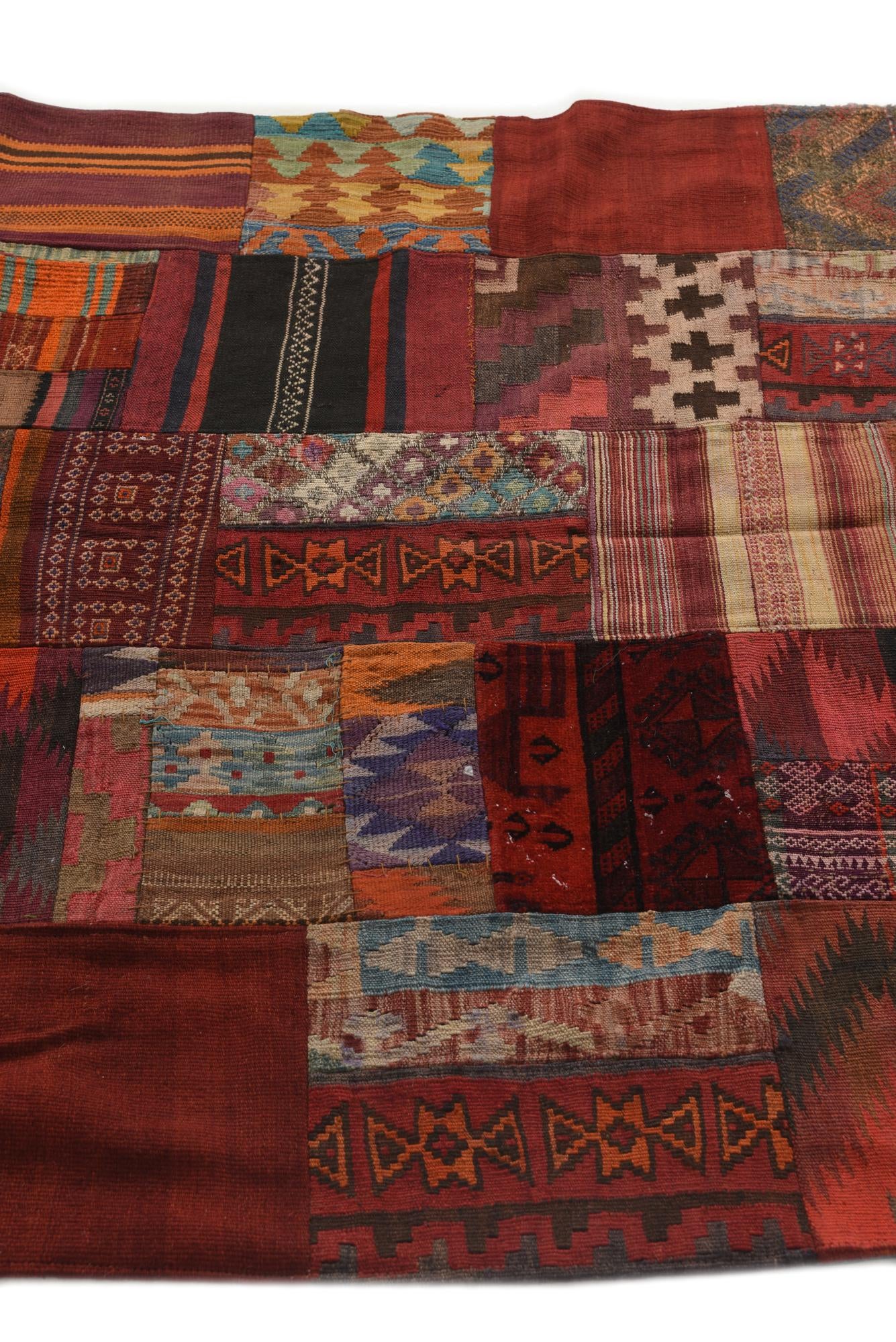 5' 1 x 6' 7 Hand Woven Kilim Patchwork Wool Rug