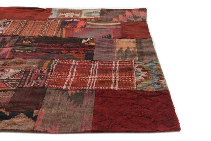 3' 10 x 6' Hand Woven Kilim Patchwork Wool Rug