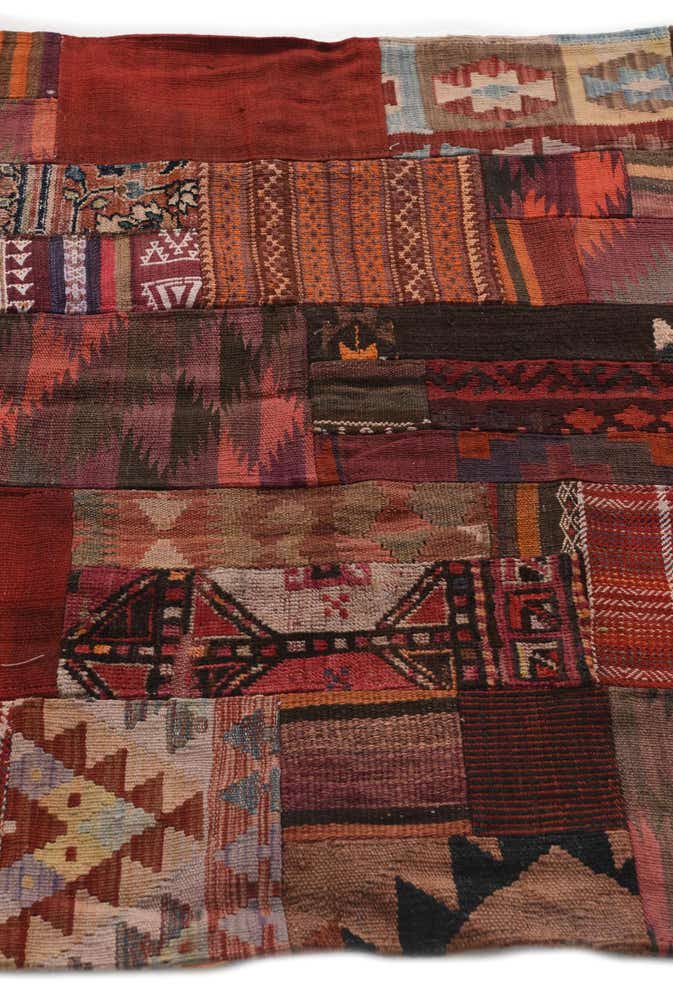 3' 10 x 6' Hand Woven Kilim Patchwork Wool Rug