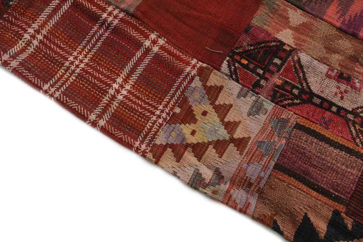 3' 10 x 6' Hand Woven Kilim Patchwork Wool Rug