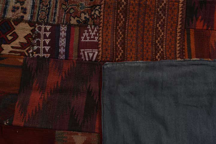 3' 10 x 6' Hand Woven Kilim Patchwork Wool Rug