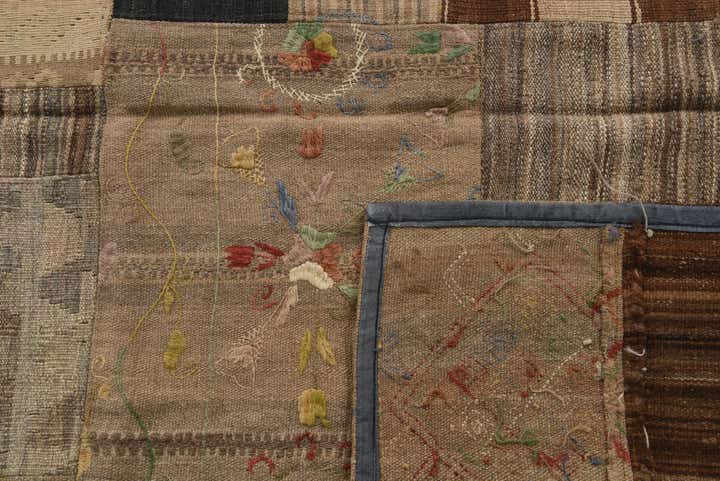 6' 8 x 9' 10 Hand Woven Kilim Patchwork Wool Rug