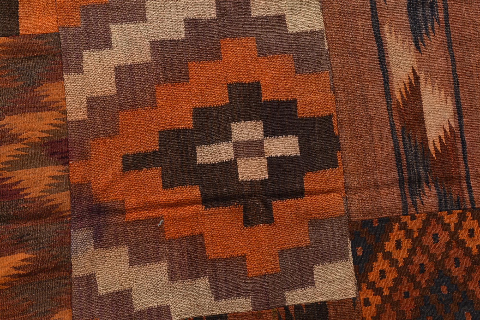 7' x 9' 9 Hand Woven Kilim Patchwork Wool Rug