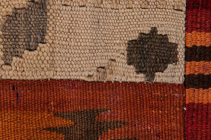 Detail image of 5' 10 x 8' 1 Hand Woven Kilim Patchwork Wool Rug