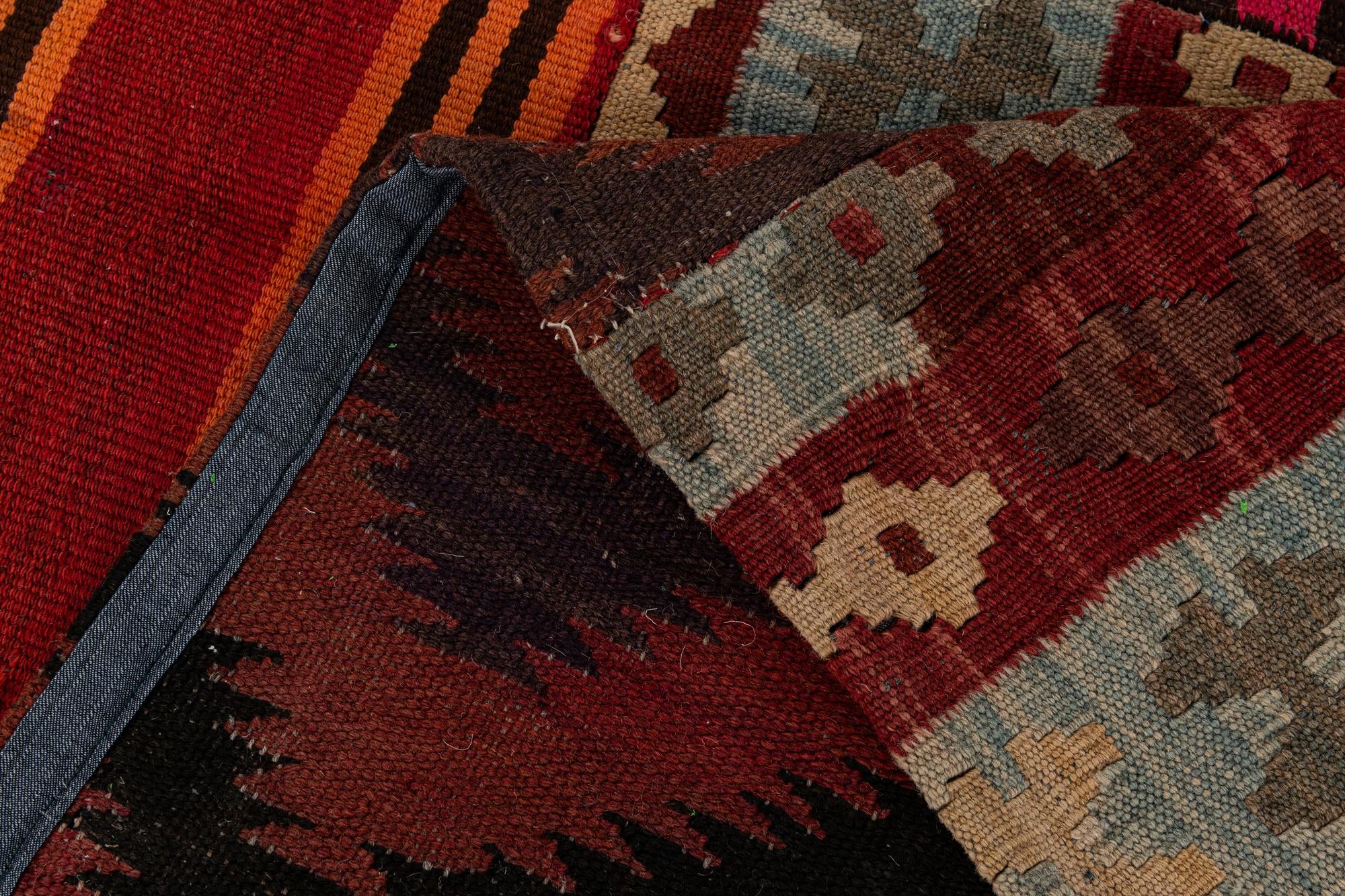 5' 10 x 8' 1 Hand Woven Kilim Patchwork Wool Rug