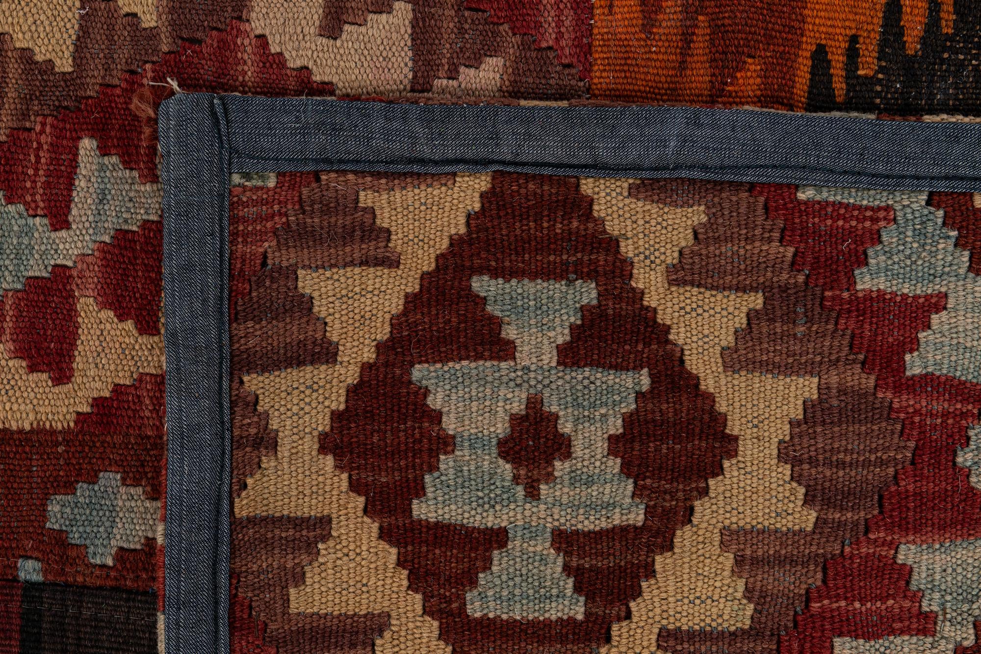 5' 10 x 8' 1 Hand Woven Kilim Patchwork Wool Rug