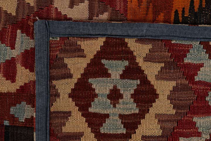 5' 10 x 8' 1 Hand Woven Kilim Patchwork Wool Rug