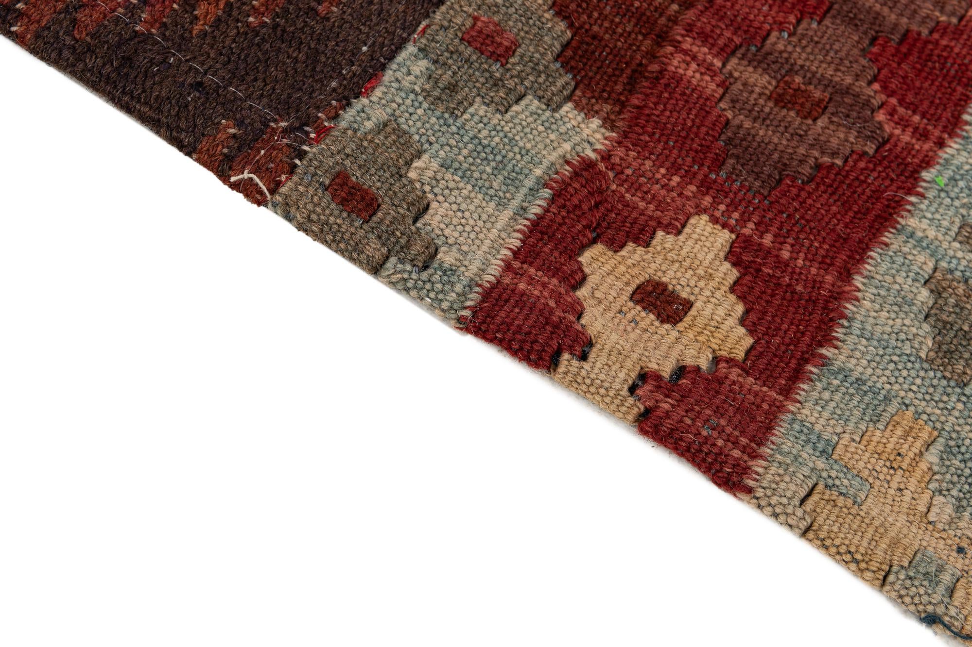 5' 10 x 8' 1 Hand Woven Kilim Patchwork Wool Rug