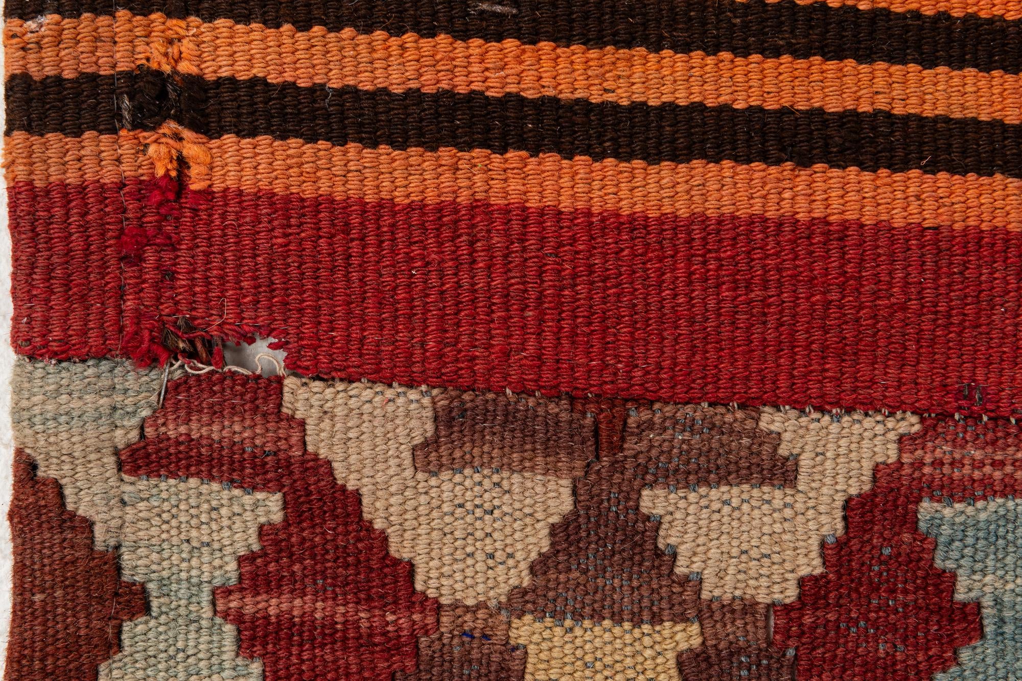 5' 10 x 8' 1 Hand Woven Kilim Patchwork Wool Rug