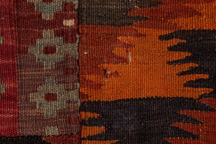 Detail image of 5' 10 x 8' 1 Hand Woven Kilim Patchwork Wool Rug