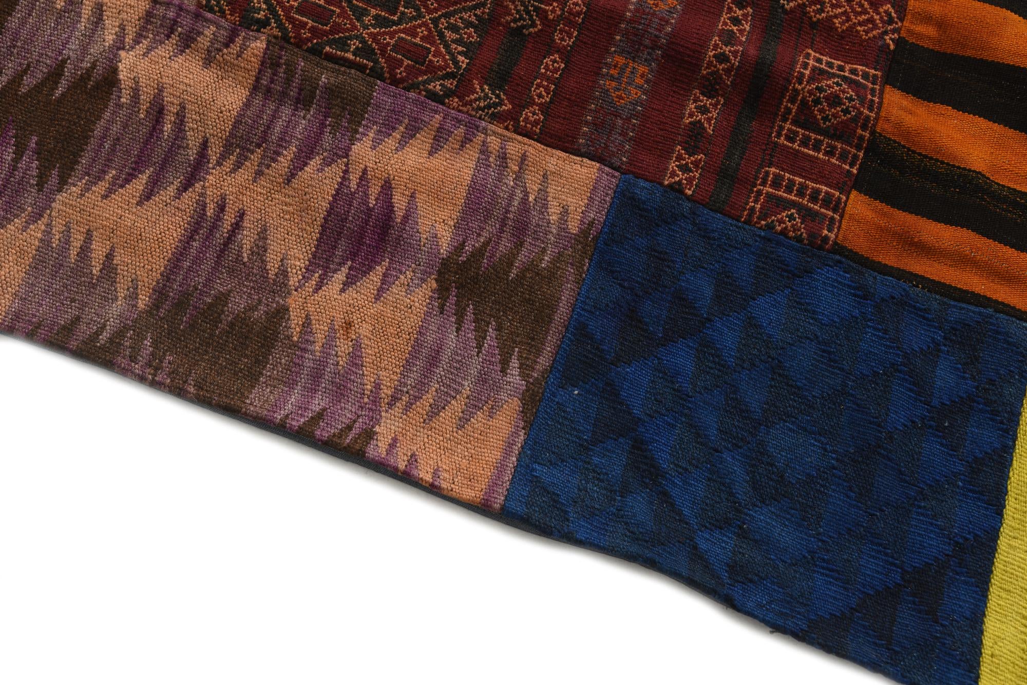 6' 7 x 9' 3 Hand Woven Kilim Patchwork Wool Rug