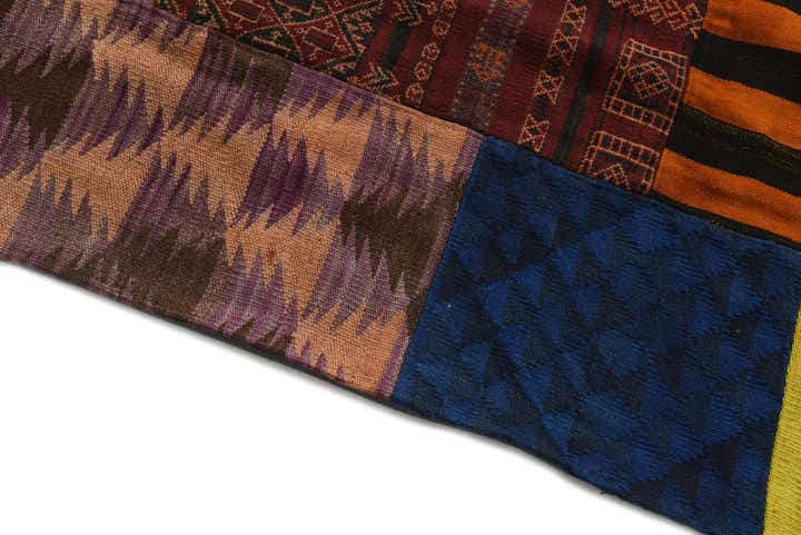 6' 7 x 9' 3 Hand Woven Kilim Patchwork Wool Rug