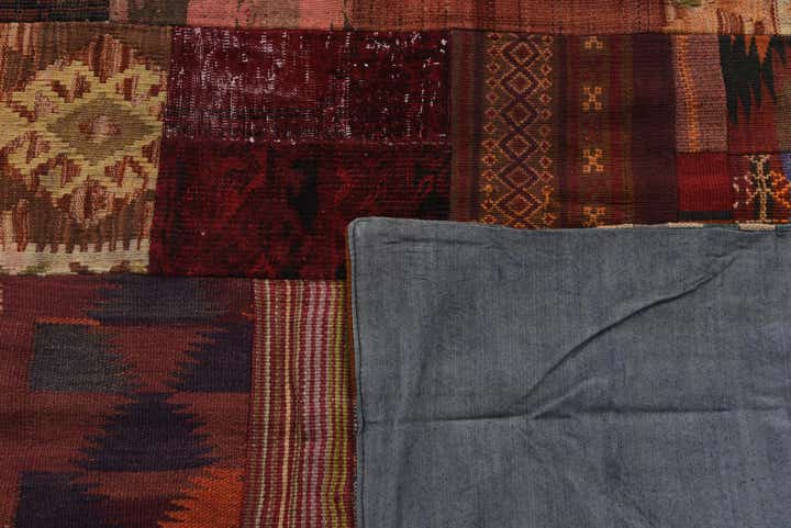 4' x 6' Hand Woven Kilim Patchwork Wool Rug